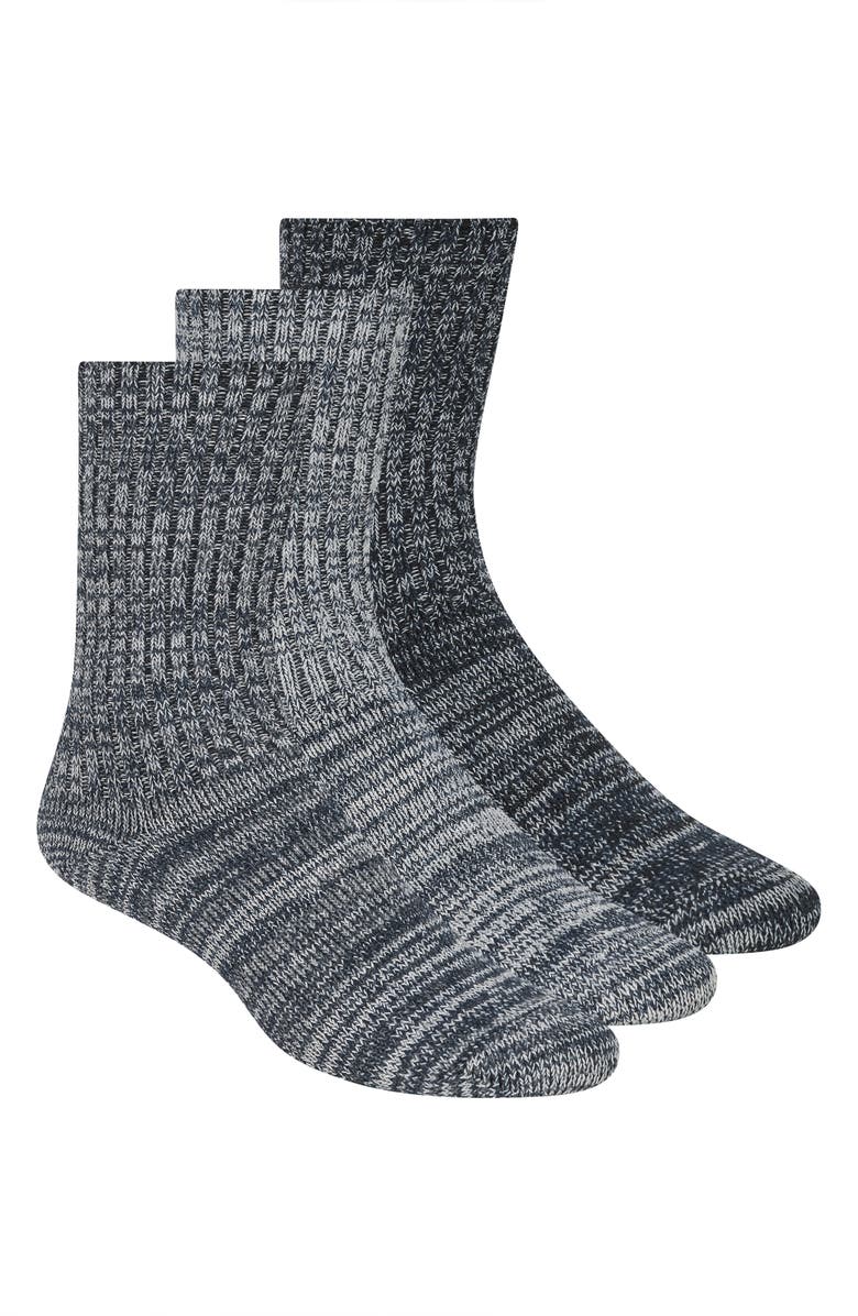 Scotch & Soda 3-Pack Quarter Length Socks, Main, color, Black Multi