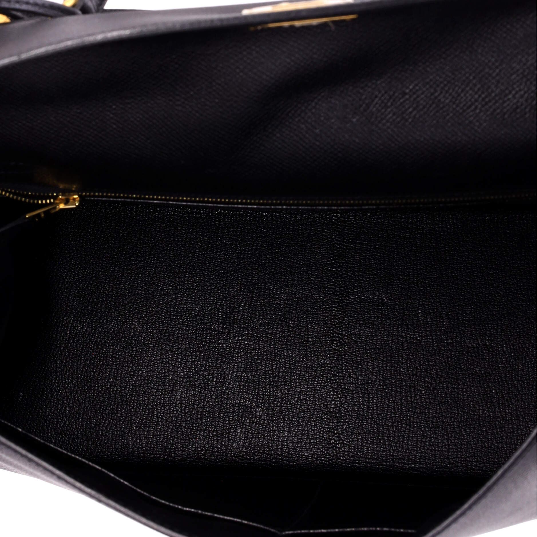 Pre-Owned Hermes Kelly Handbag Black Epsom with Gold Hardware 32, Alternate, color, Noir