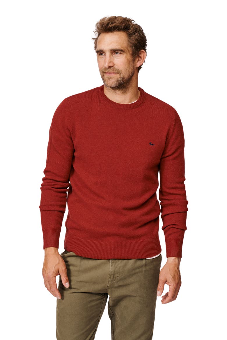 Westbourne Crew Neck Merino Sweater, Main, color, Dark Rust