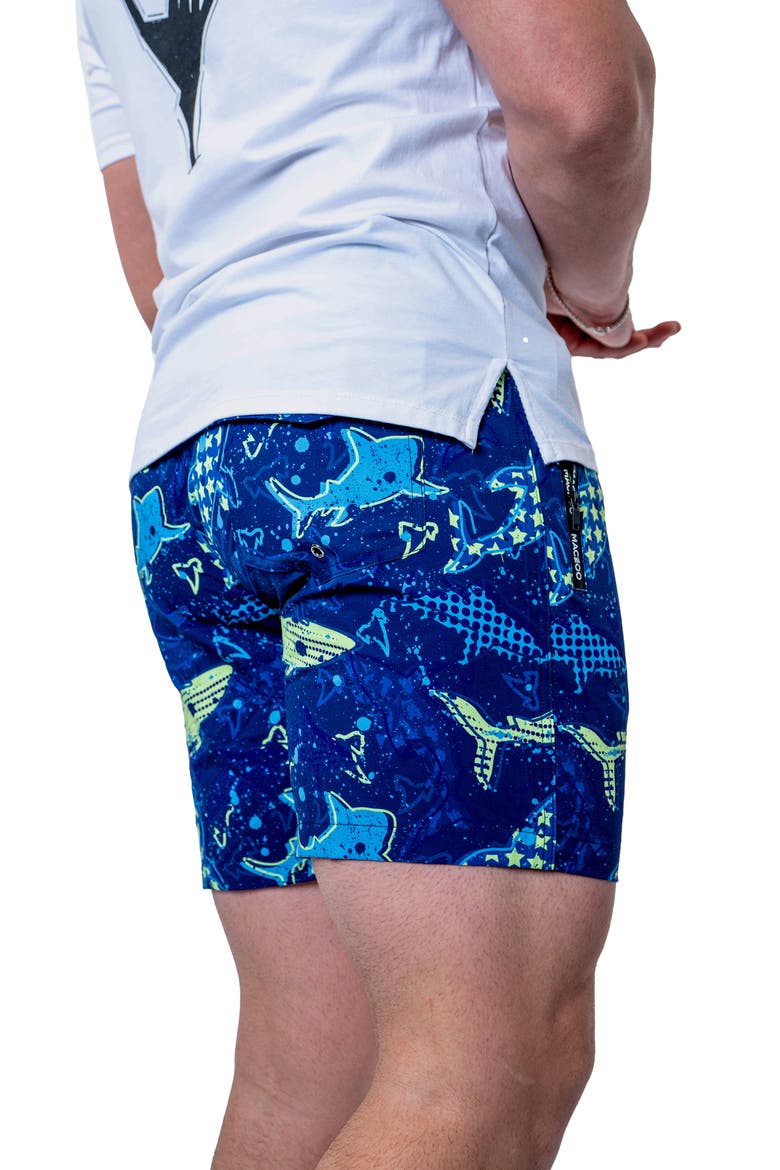 Lion Shark Blue Swim Trunks, Alternate, color, BLUE