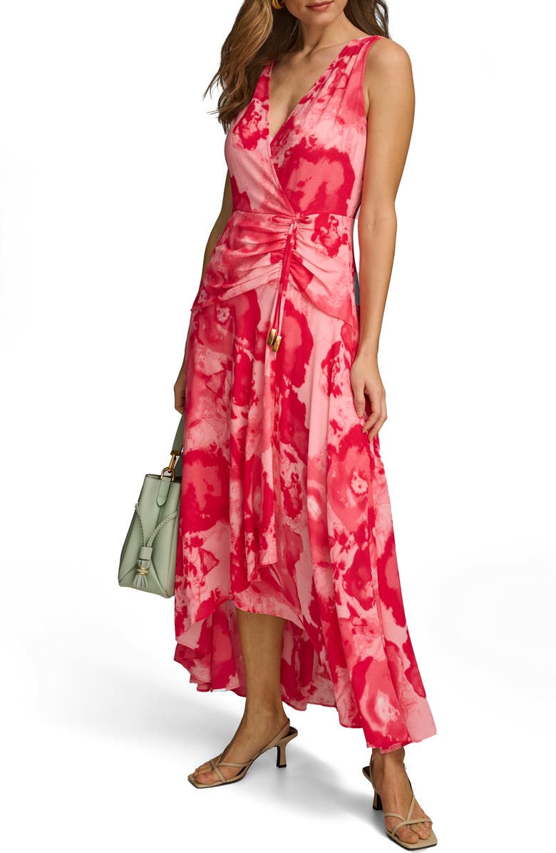 Donna Karan New York Floral Wrap Front Midi Dress, Alternate, color, 