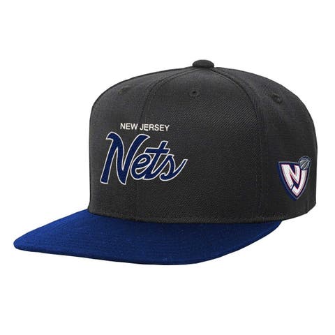 Youth Mitchell & Ness Black New Jersey Nets Team Script Snapback Hat