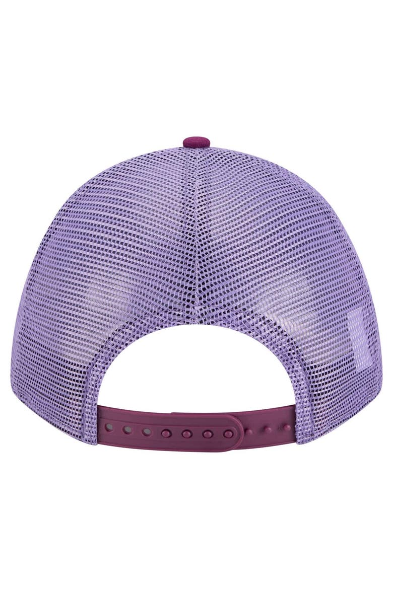 Men's New Era Purple Houston Dynamo FC Color Pack 9FORTY A-Frame Adjustable Trucker Hat, Alternate, color, Purple