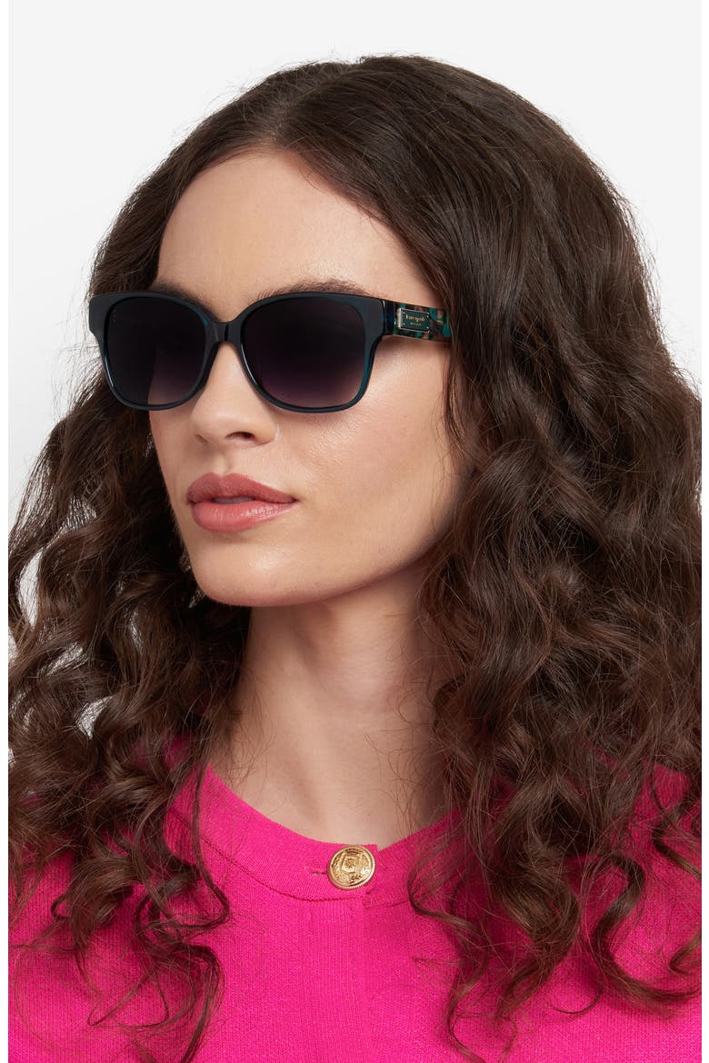 trulee 55mm gradient square sunglasses, Alternate, color, GREEN/ GREEN SHADED