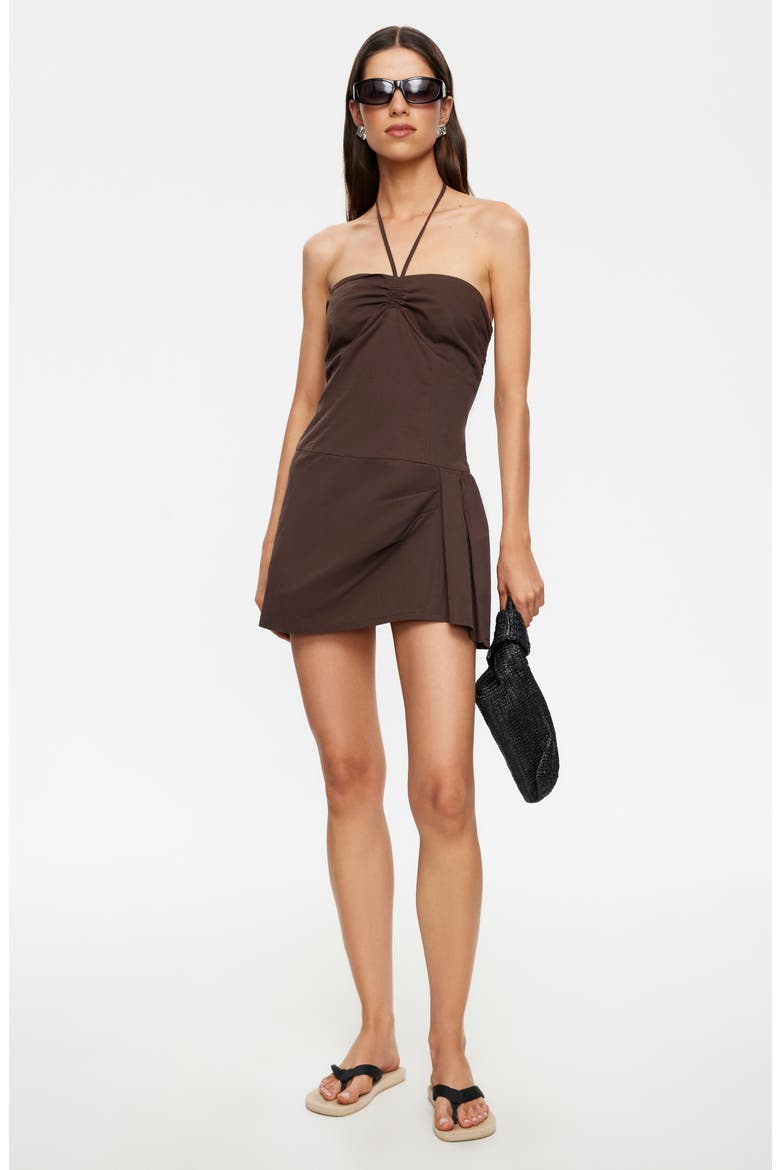 Dreamscape Minidress, Alternate, color, CHOCOLATE