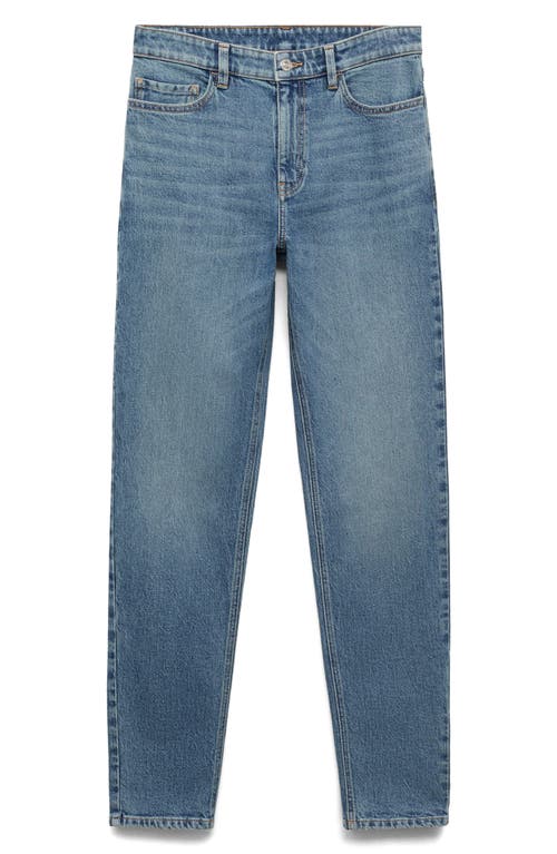 Mango High Waist Ankle Mom Jeans In Blue