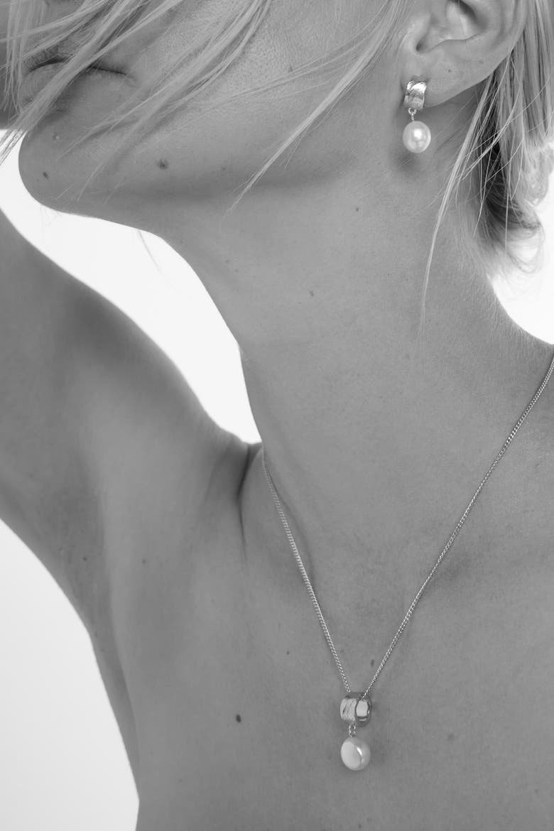 Freshwater Pearl Necklace, Alternate, color, Silver