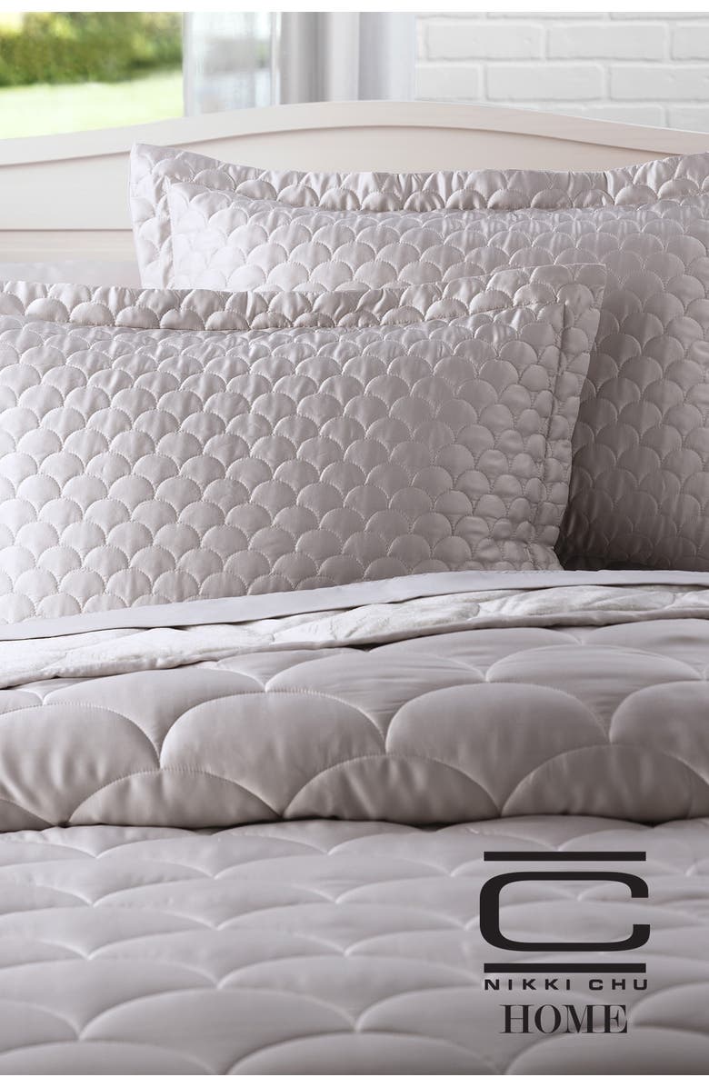 Allied Home Nikki Chu Twin Velvet/Satin Reversible Blanket - Pewter, Alternate, color, Pewter