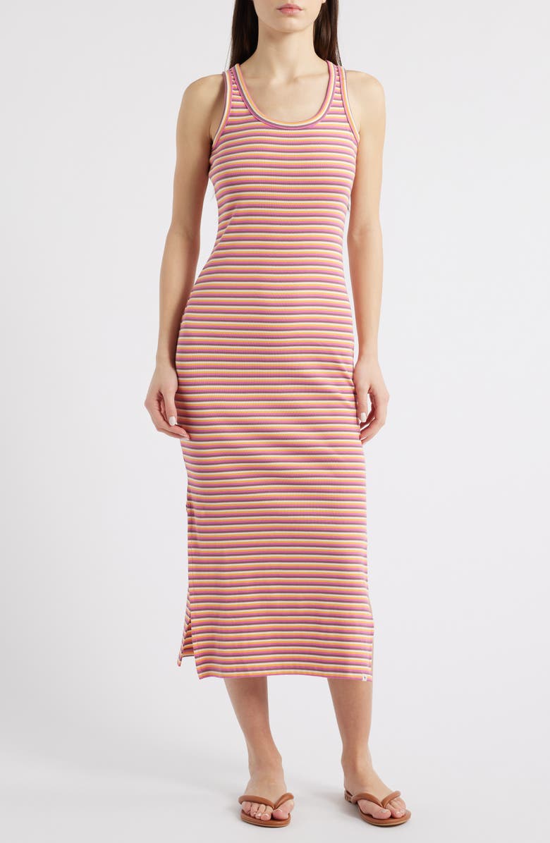 Rip Curl High Tide Stripe Cotton Rib Tank Dress, Main, color, 