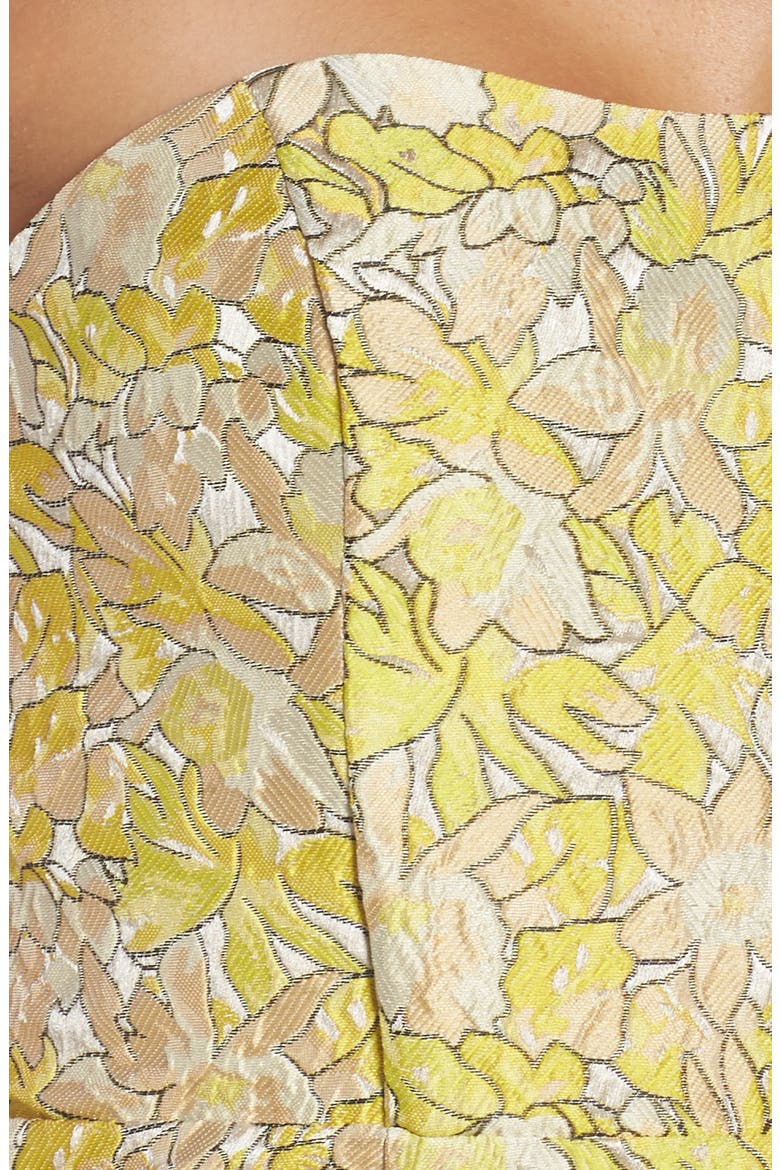 Gretta Strapless Jacquard Sheath Dress, Alternate, color, LIMONCELLO