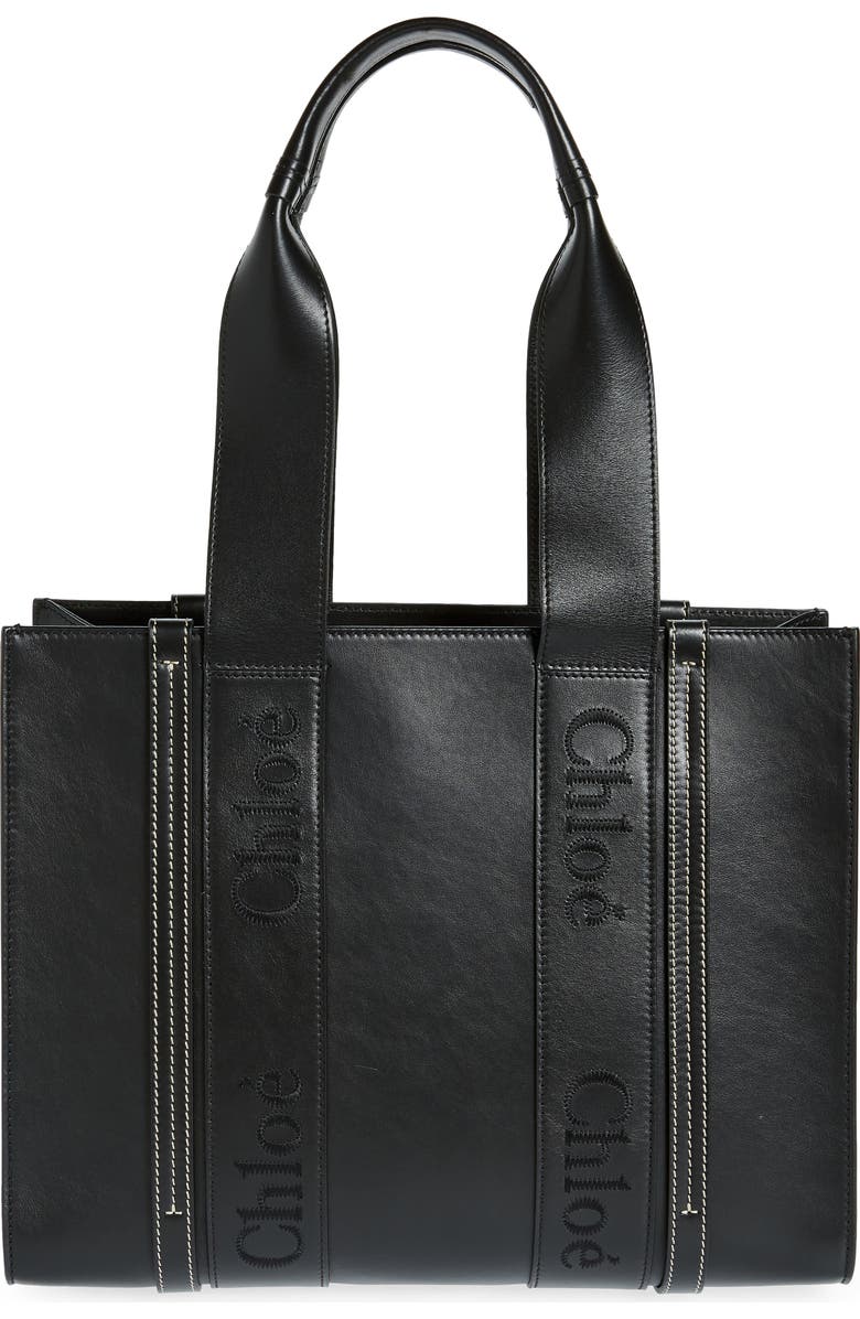 Chloé Medium Woody Leather Tote, Main, color,