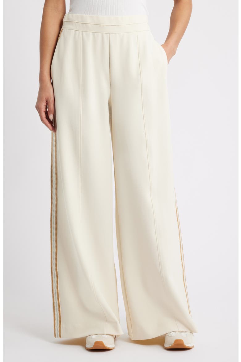 Skyrise Pintuck Palazzo Pants, Main, color, ECRU