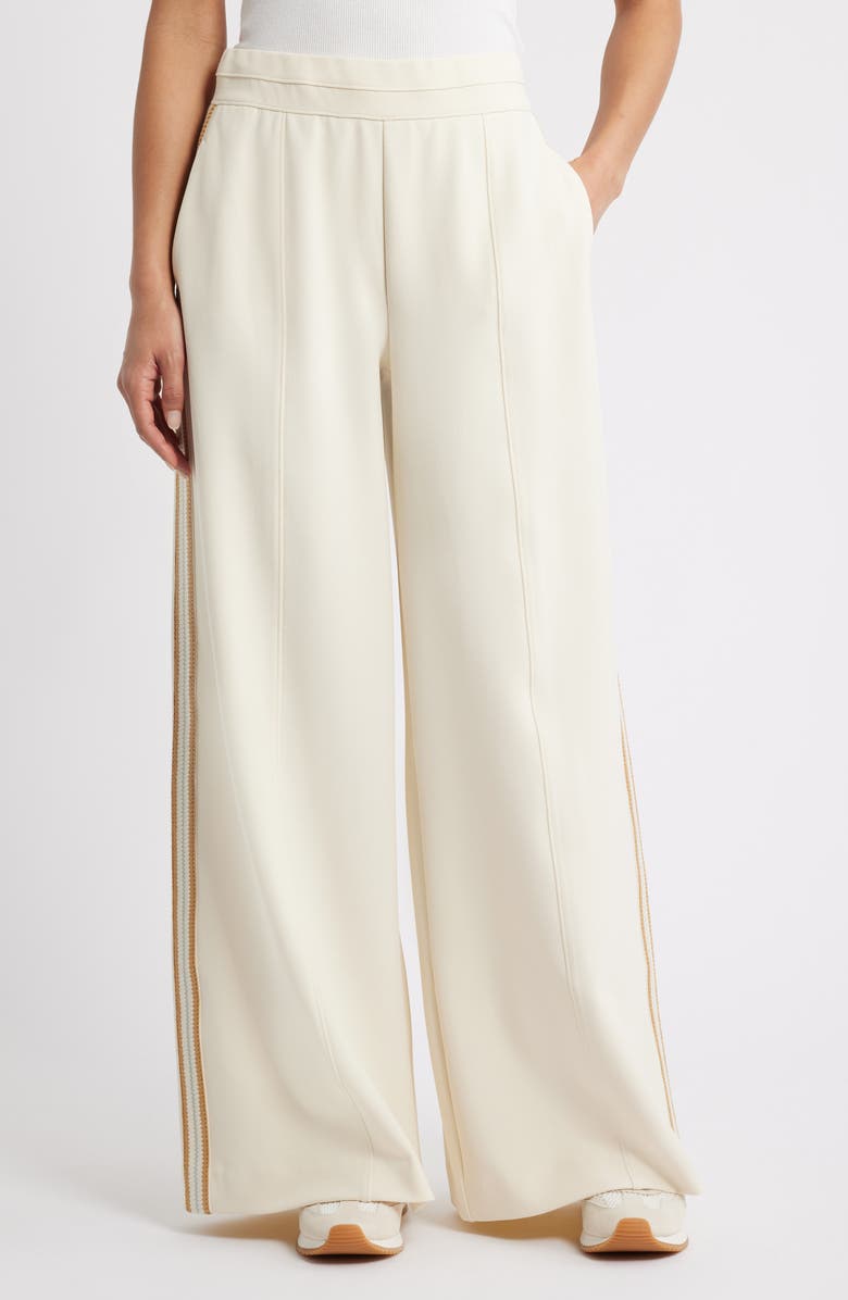 Wit & Wisdom Skyrise Pintuck Palazzo Pants, Main, color, Ecru