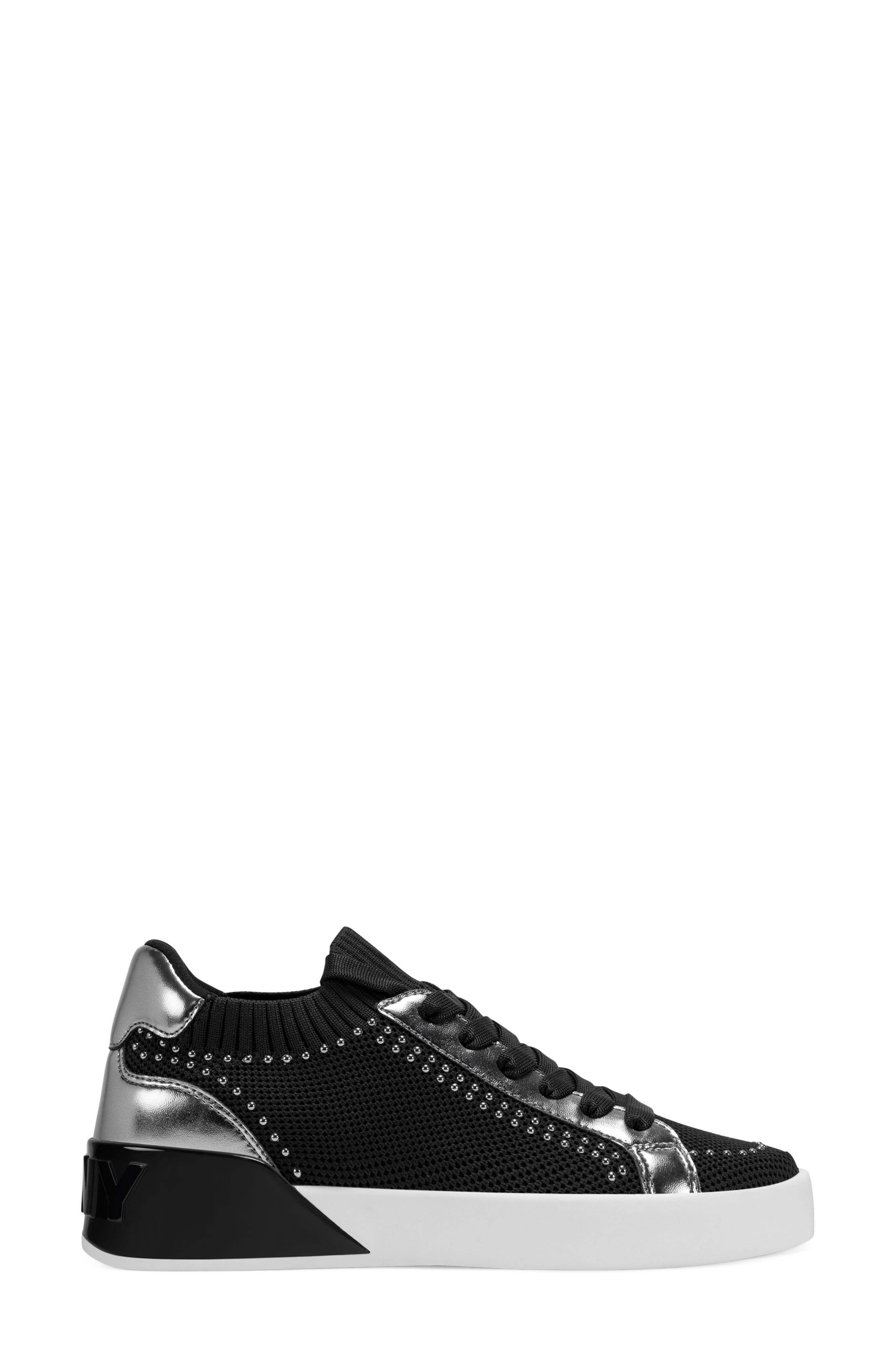 DKNY Mallory Stud Sneaker, Alternate, color, Black
