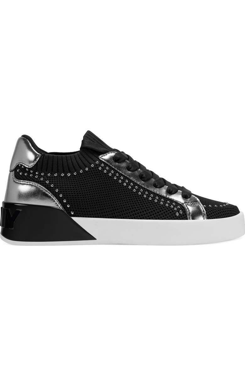 DKNY Mallory Stud Sneaker, Alternate, color, Black