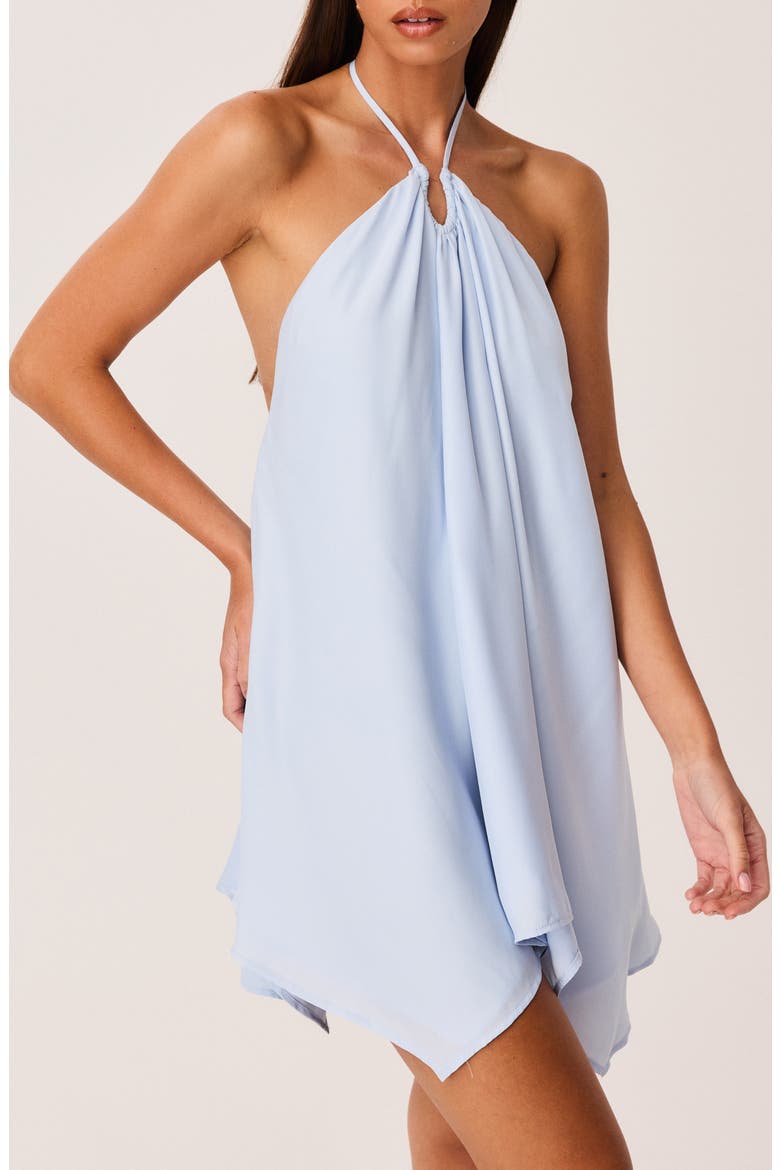 Modessa Halter Open Back Minidress, Alternate, color, BABY BLUE