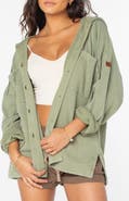 Roxy Clear Water Waffle Knit Button Front Hoodie