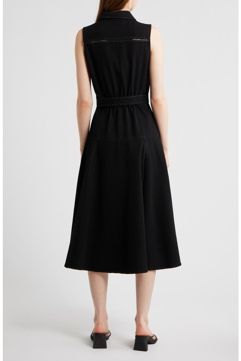 Brixton Tie Waist Midi Shirtdress, Alternate, color, BLACK