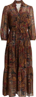 Julia Jordan Paisley Tiered Dress