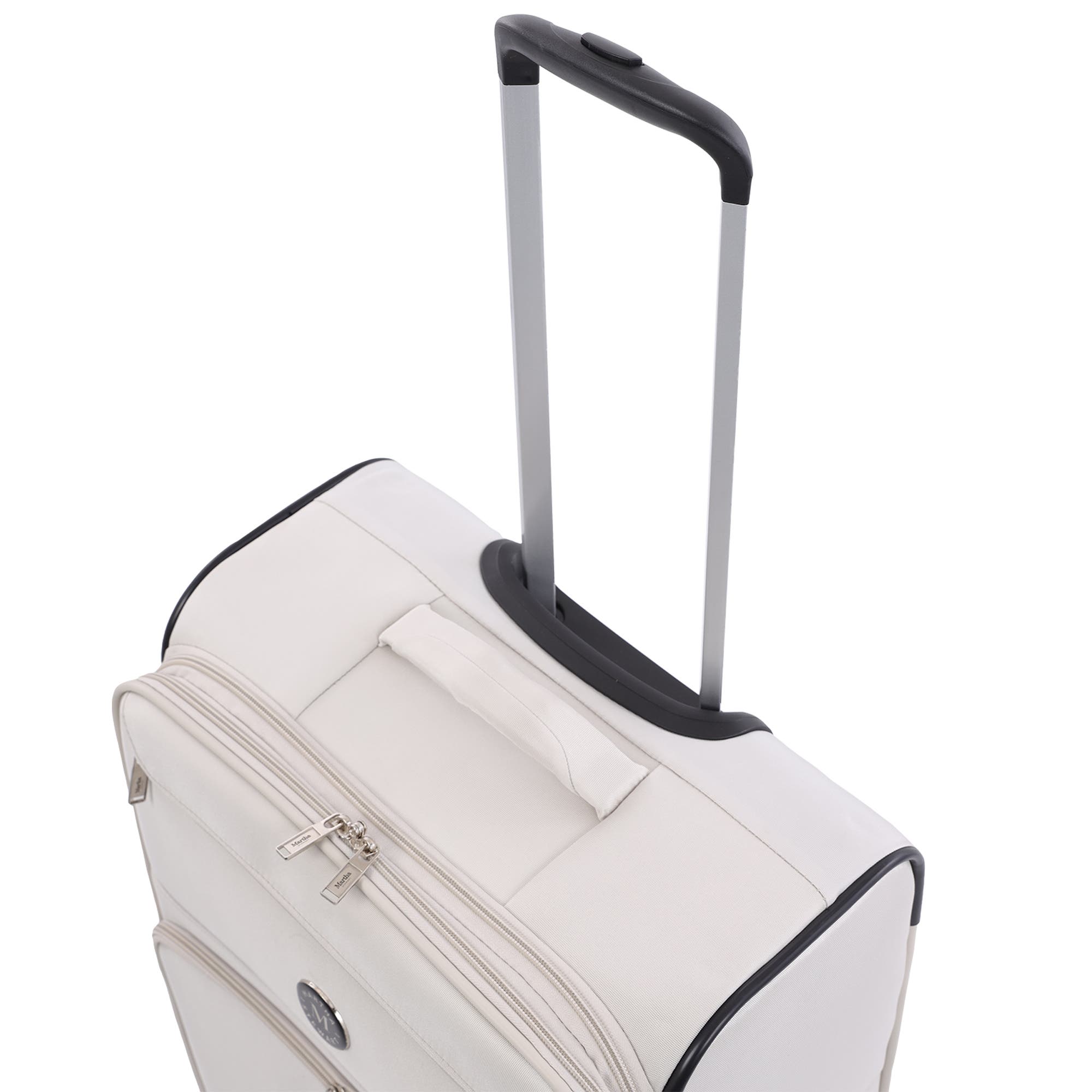 MARTHA STEWART 27" Softside Luggage - Expandable Spinner Suitcase with 8 Wheels & Front Zip Pockets, Alternate, color, Light Grey