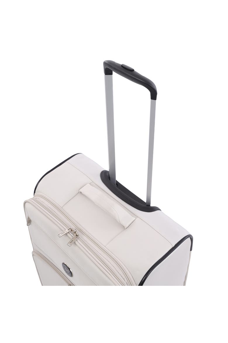 27" Softside Luggage - Expandable Spinner Suitcase with 8 Wheels & Front Zip Pockets, Alternate, color, LIGHT GREY