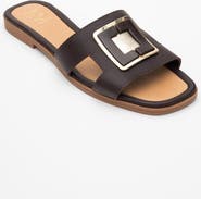 Forever & Always Shoes Millie Leather Buckle Slide