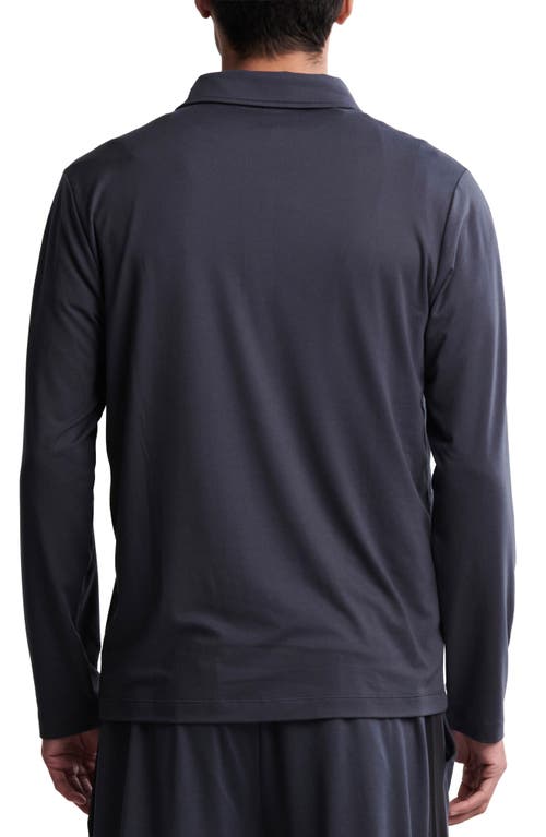 Barefoot Dreams Malibu Collection® Butterchic Long Sleeve Polo In Blue