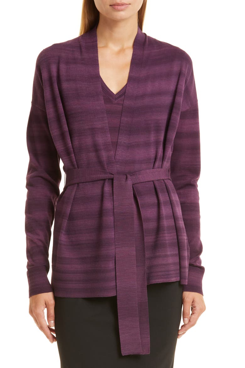 The Yuri Belted Cardigan, Main, color, PURPLE MULTI