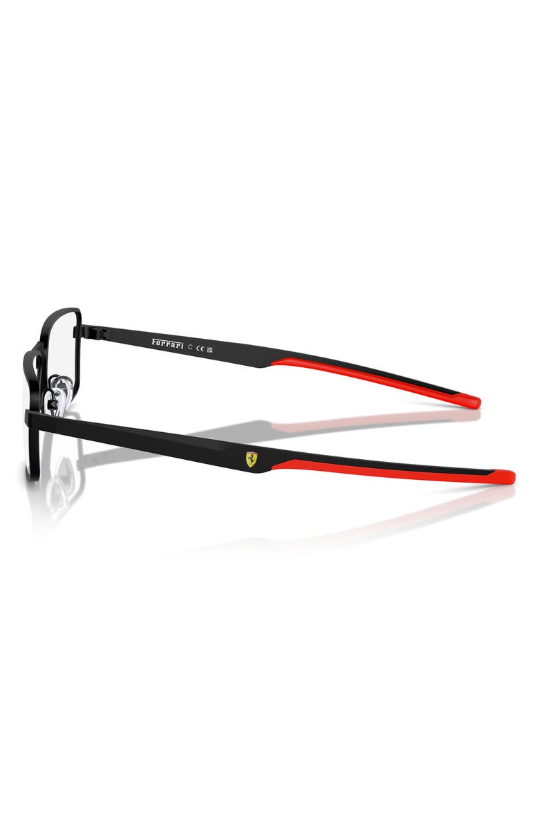 Scuderia Ferrari 57mm Rectangle Optical Glasses, Alternate, color, Matte Black / Demo Lens