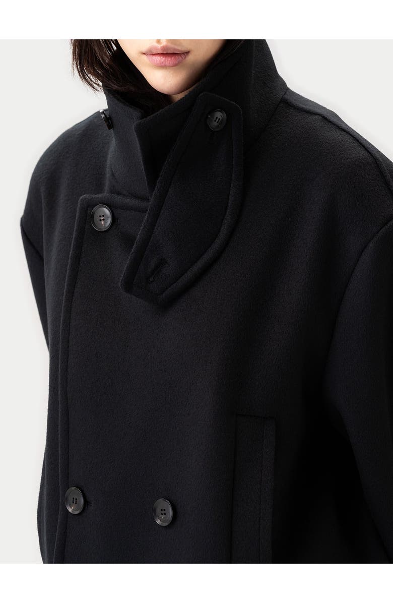 Gobi Cashmere Unisex Cashmere Trench Coat, Alternate, color, Black