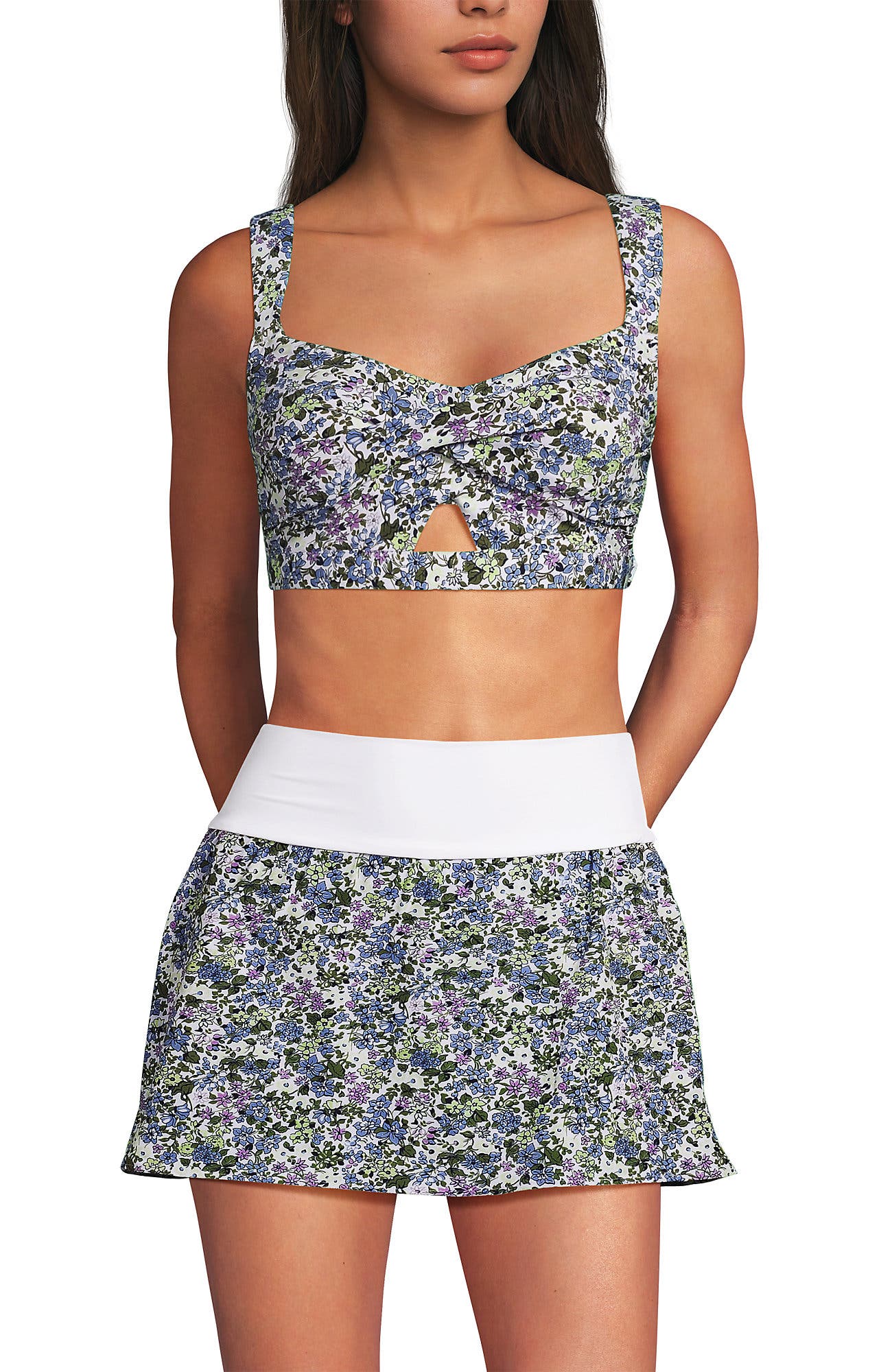 White/Lilac Multi Ditsy Floral