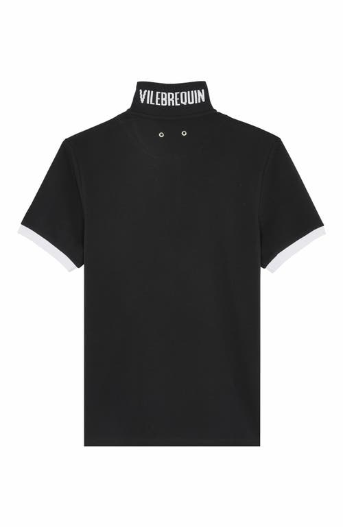 Vilebrequin Solid Cotton Polo In Noir