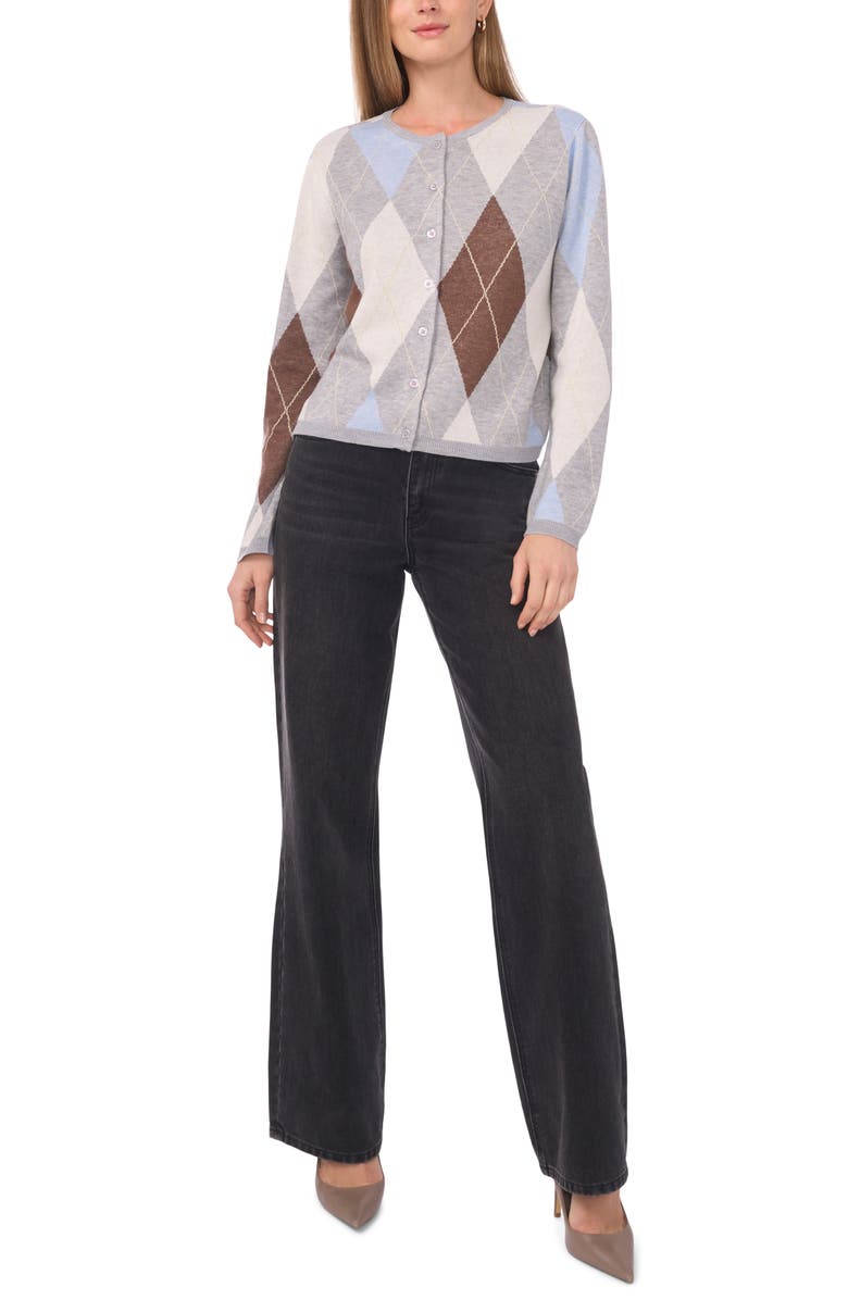 Halogen<sup>®</sup> Argyle Cardigan, Alternate, color, Light Heather Grey