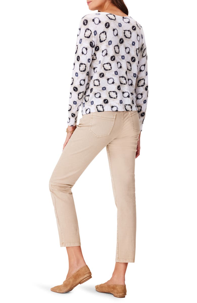 NIC+ZOE Night & Day Abstract Print Sweater, Alternate, color, White Multi