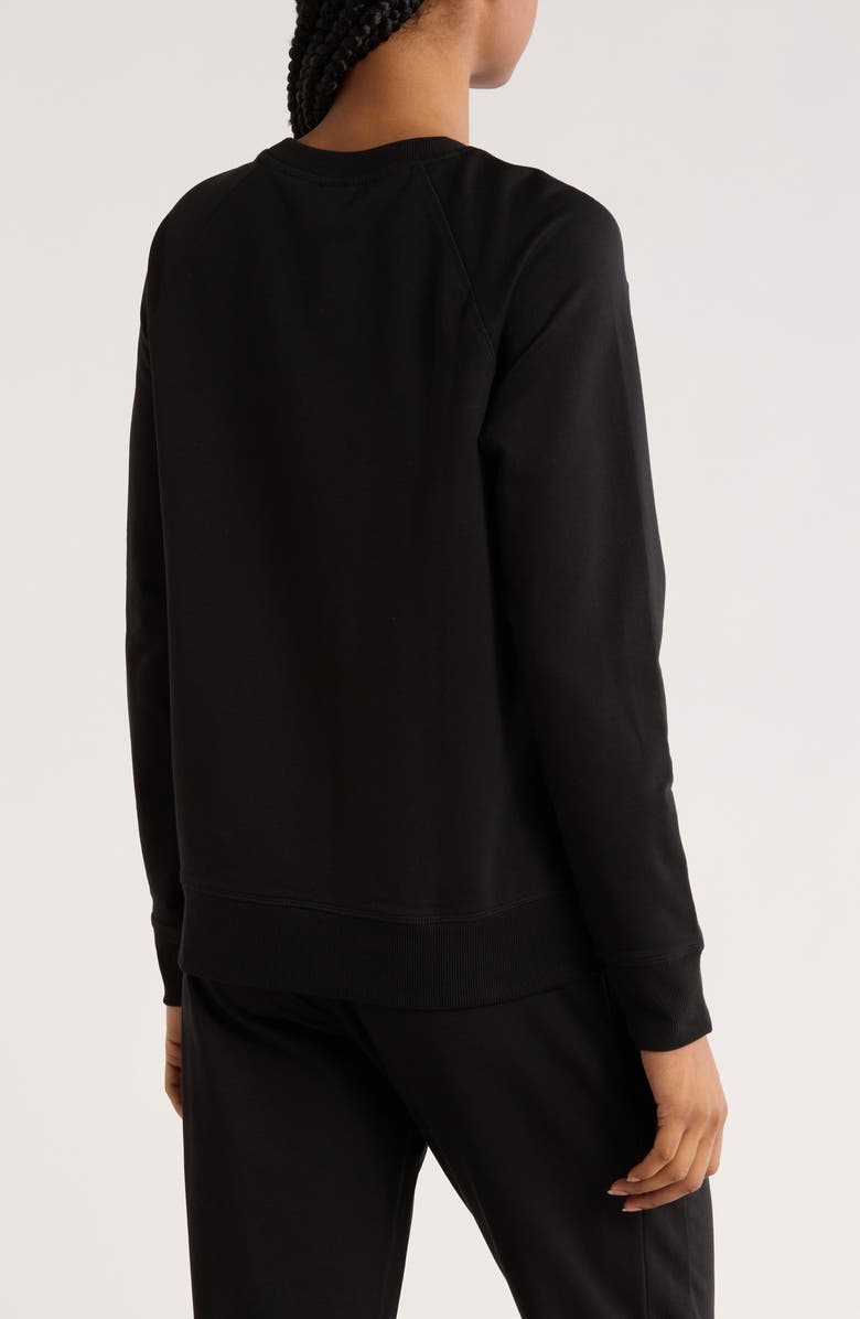 90 DEGREE BY REFLEX Everyday French Terry Raglan Sleeve Sweatshirt, Alternate, color, Black