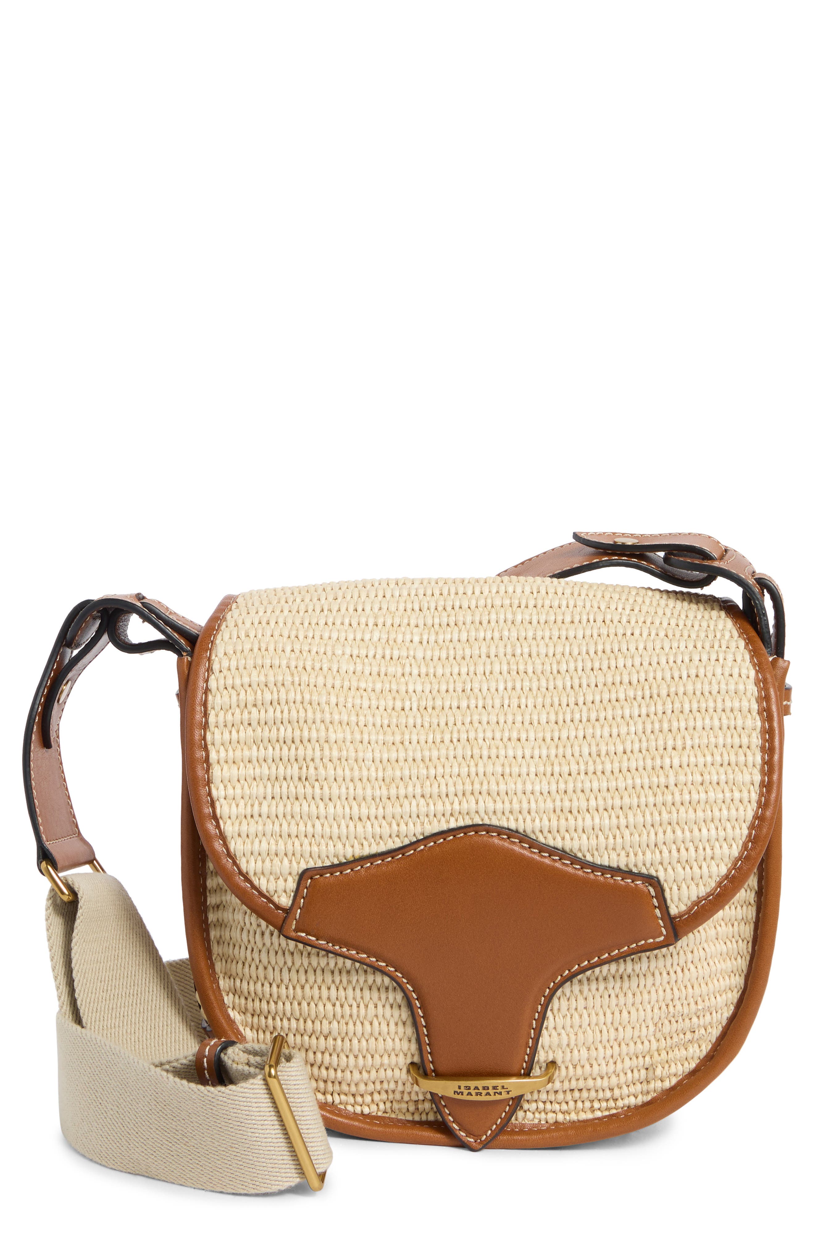 Isabel Marant Botsy Woven Raffia Crossbody Bag, Main, color, 
