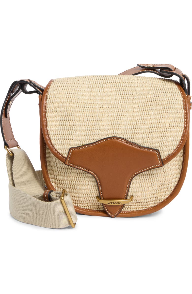 Isabel Marant Botsy Woven Raffia Crossbody Bag, Main, color,