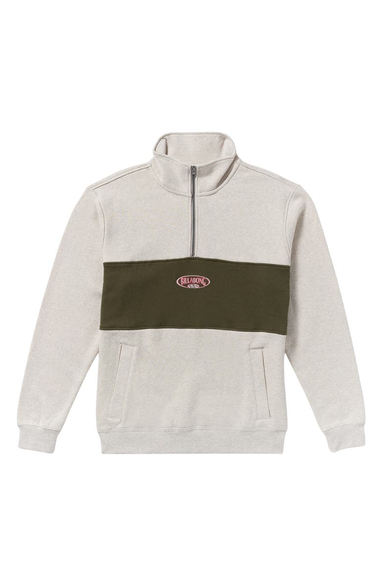 Billabong Bad Dog Half Zip Sweatshirt, Alternate, color, Sand Heather