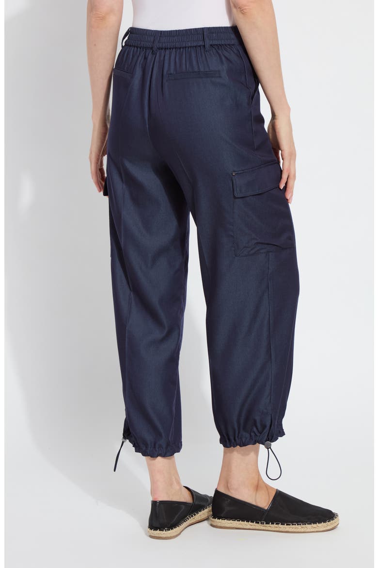 Monique Tailored Crop Cargo Pants, Alternate, color, SOLID INDIGO