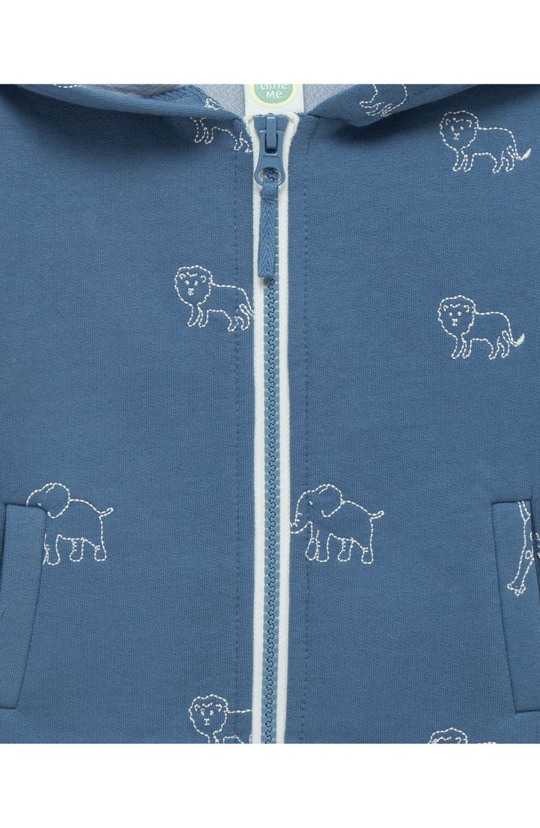 Little Me Safari Zip Hoodie & Joggers Set, Alternate, color, Blue