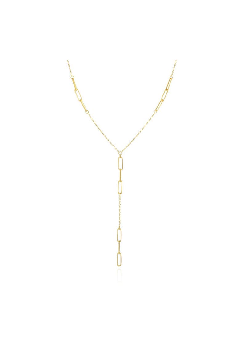Paperclip Lariat Necklace, Main, color, Yellow Gold