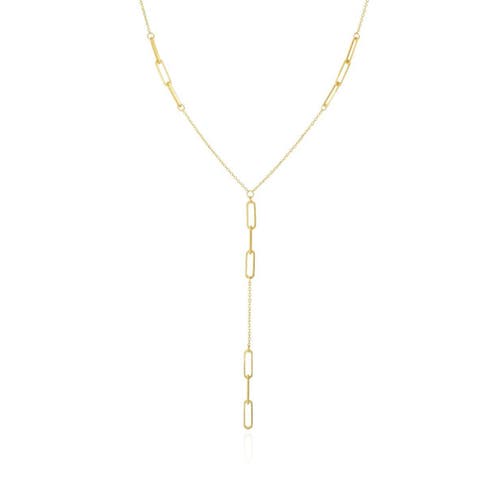 The Lovery Fine Jewelry Paperclip Lariat Necklace In Gold