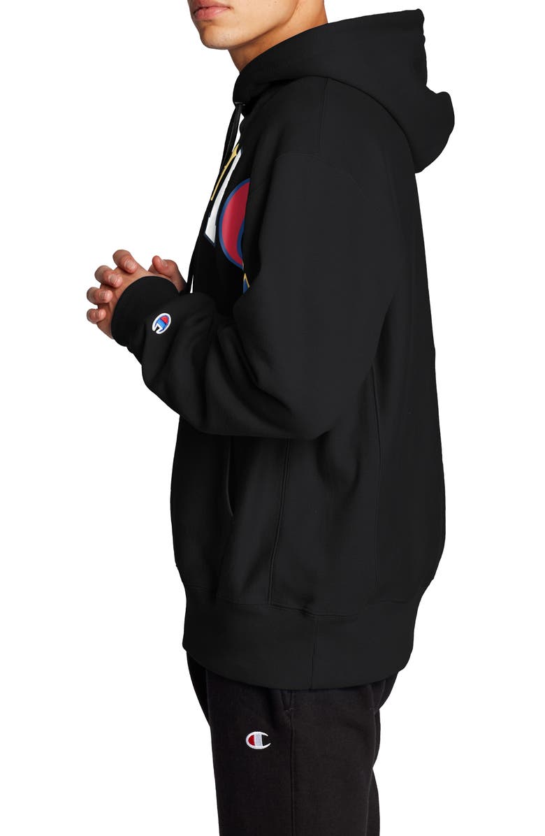 Champion Old English Script Cotton Blend Hoodie, Alternate, color,