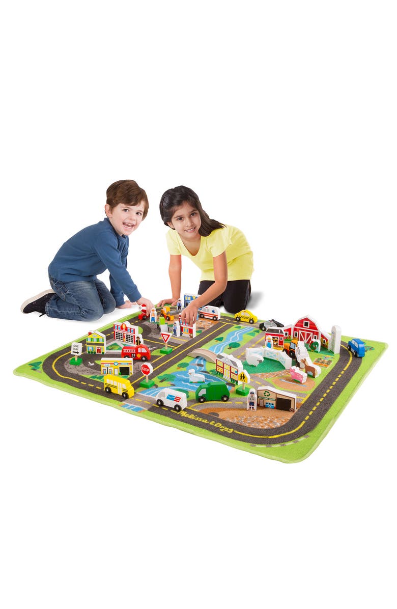 Melissa & Doug Road Rug Playset, Alternate, color, Green