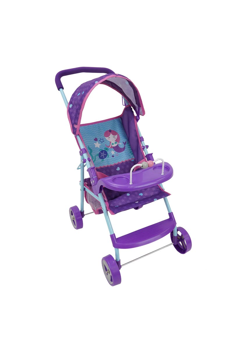 509 Mermaid Doll Stroller W/ Canopy & Cup Holder, Alternate, color, Multicolored