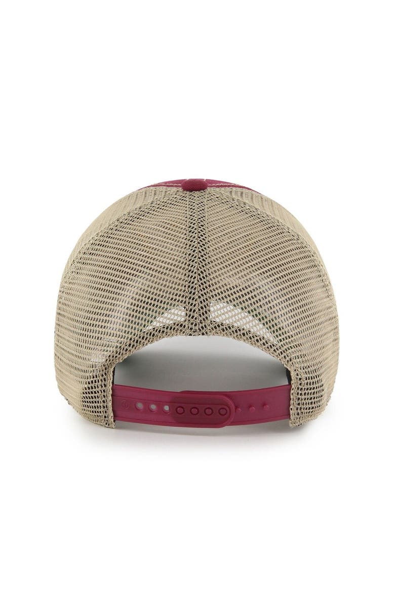 '47 Men's '47 Burgundy/Natural Washington Commanders Trawler Clean Up Trucker Snapback Hat, Alternate, color, 