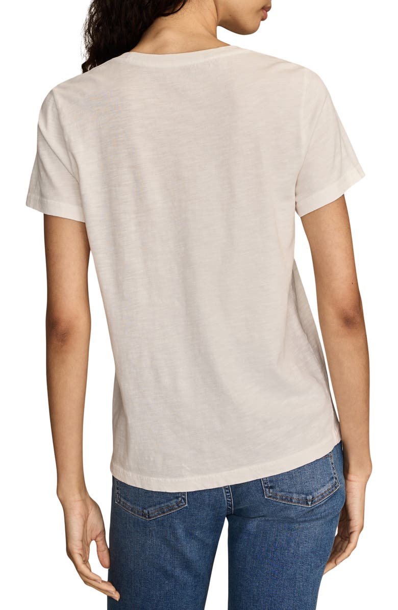 Lucky Brand Tattoo Beaded Butterfly Classic Cotton Crewneck T-Shirt, Alternate, color, Gardenia