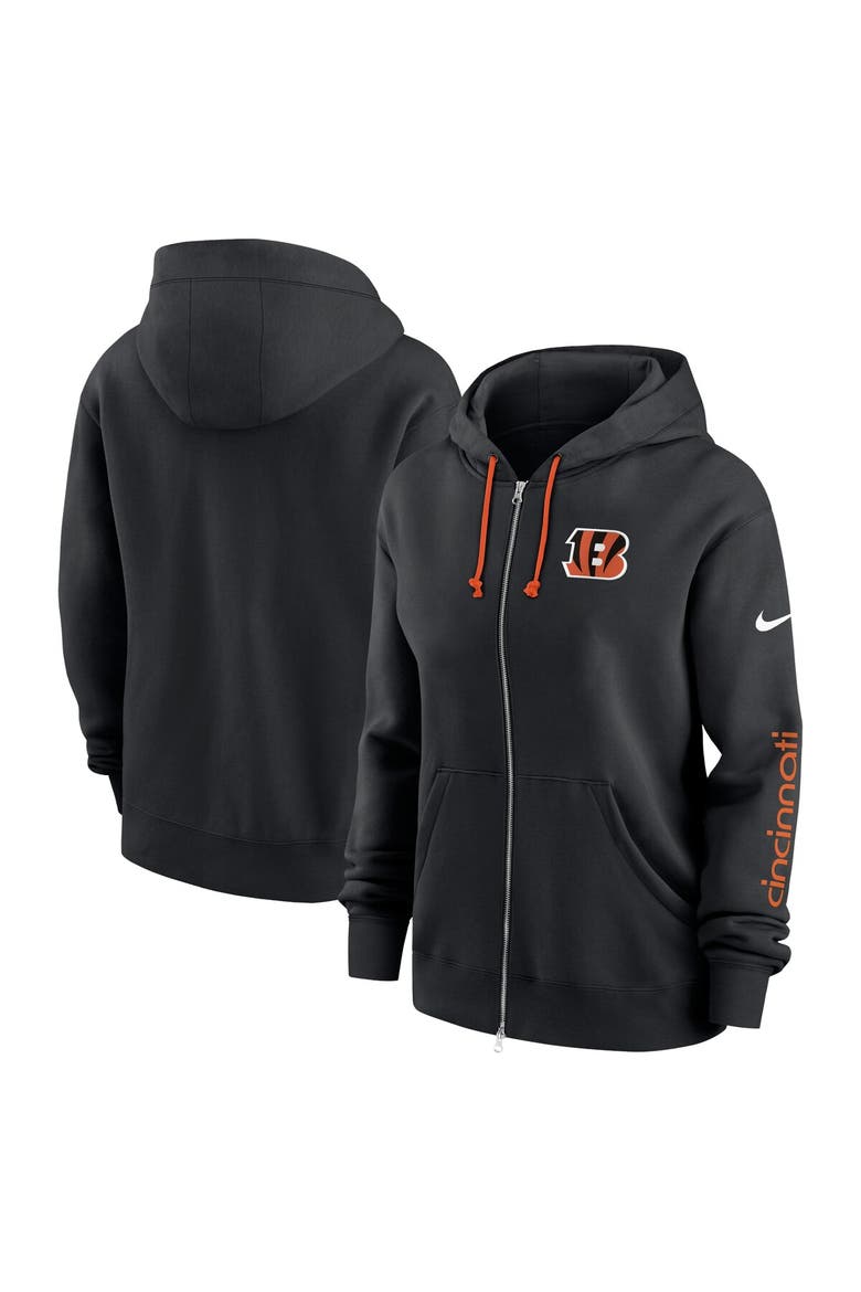 Women's Nike Black Cincinnati Bengals Phoenix Hoodie Full-Zip Sweatshirt, Main, color, Black