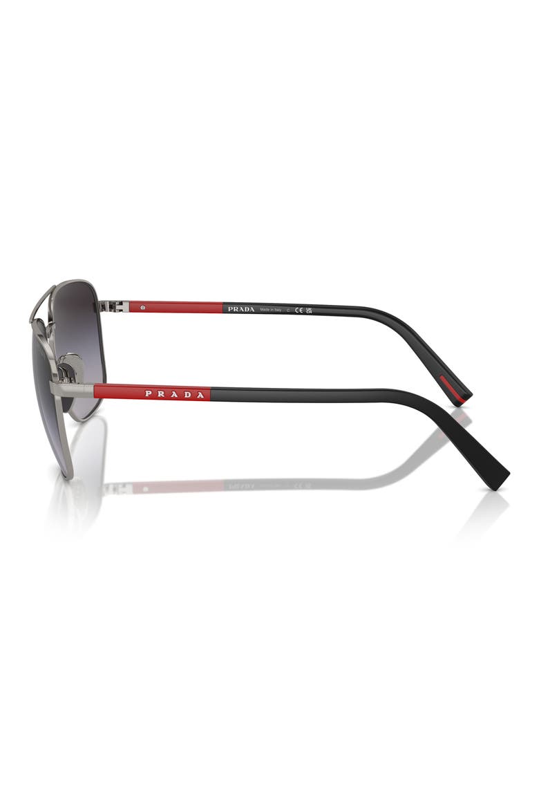 60mm Gradient Oval Sunglasses, Alternate, color, GUNMETAL