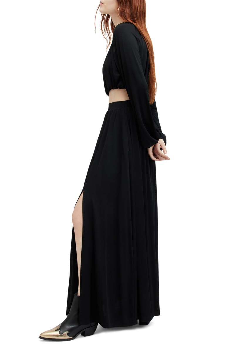 AllSaints Casandra Long Sleeve Crop Top, Alternate, color, 